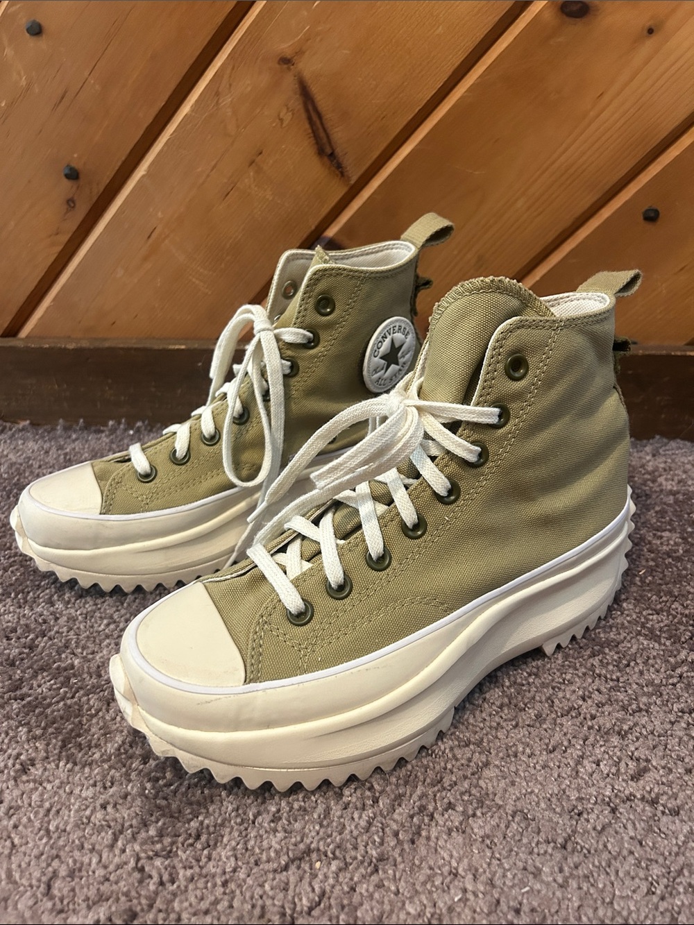 Converse Run Star Hike Platform Sneakers A06091C Toad/Dark Moss/Natural Ivory - Picture 7 of 14